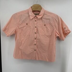 C.E. Schmidt Workwear Women's 3XL Peach Button Front Short Sleeve Shirt
